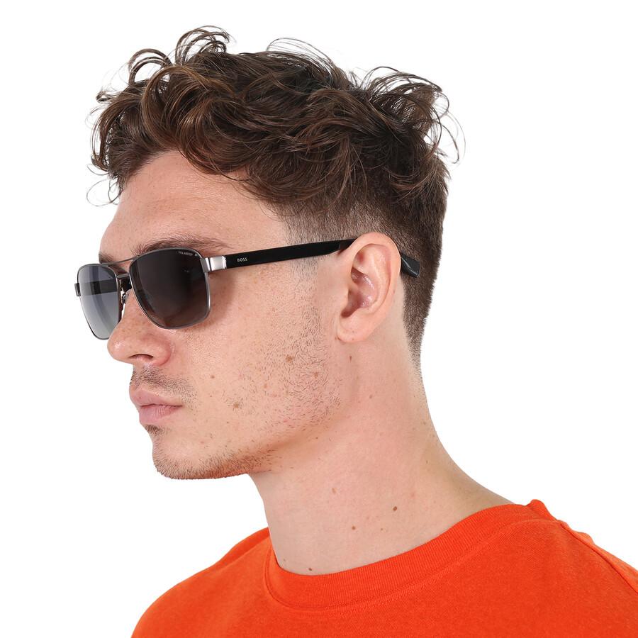Hugo Boss Grey Rectangular Men's Sunglasses BOSS 1559/O/S 0R80/WJ 60