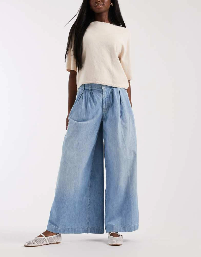 Free People Free People scout wide leg trousers in california blue