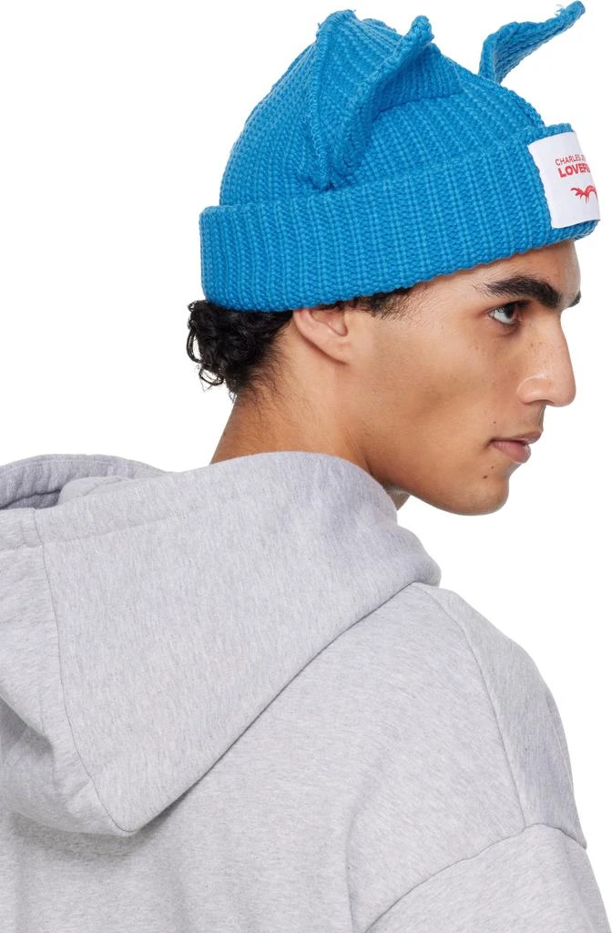 Charles Jeffrey Loverboy Blue Chunky Ears Beanie 3
