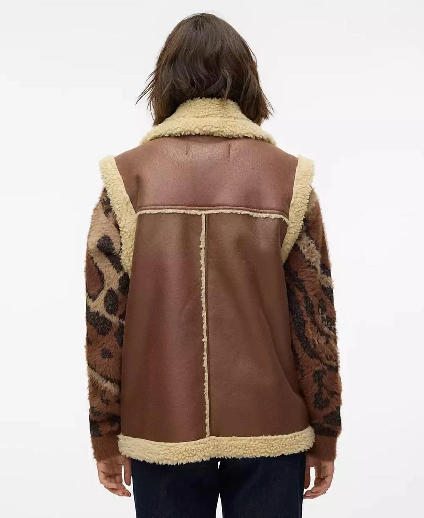 VERO MODA Women's Kay Faux-Leather Teddy-Line Jacket 2