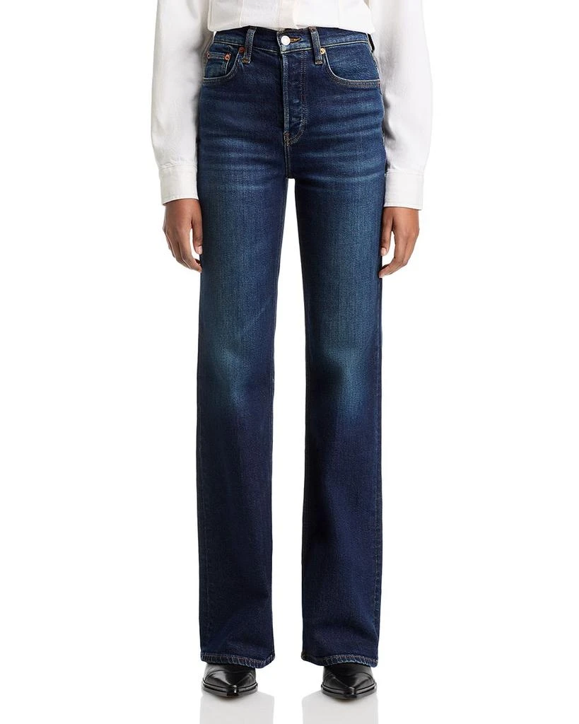 Re/Done 70s High Rise Bootcut Jeans in Barely Worn 7