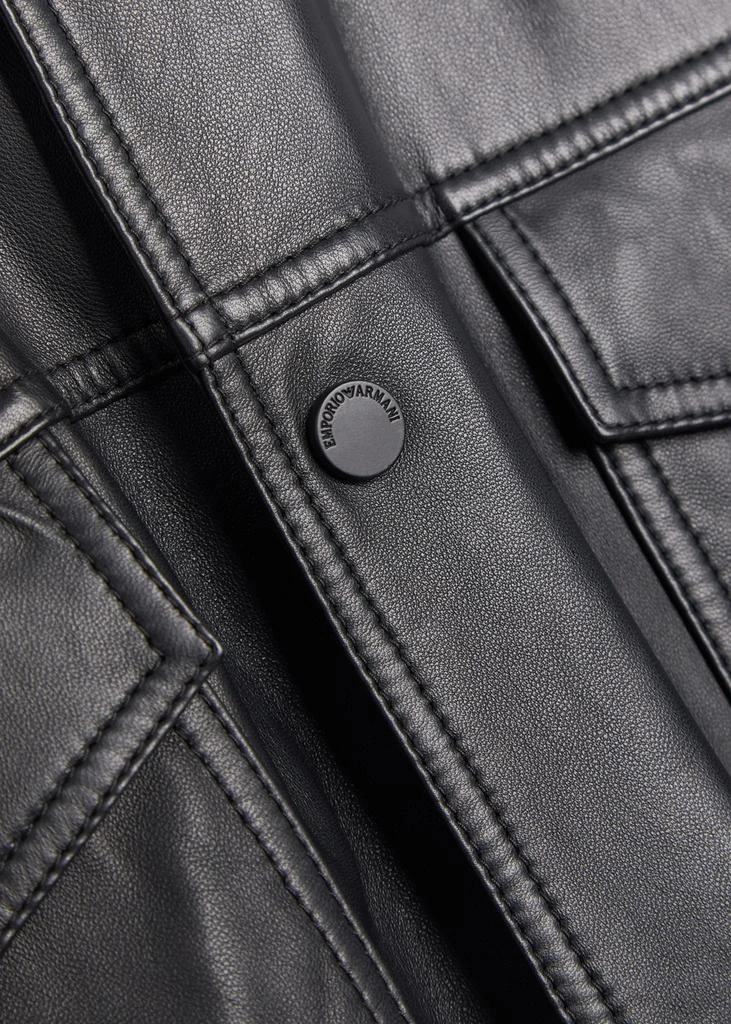 Emporio Armani Boxy leather jacket 5