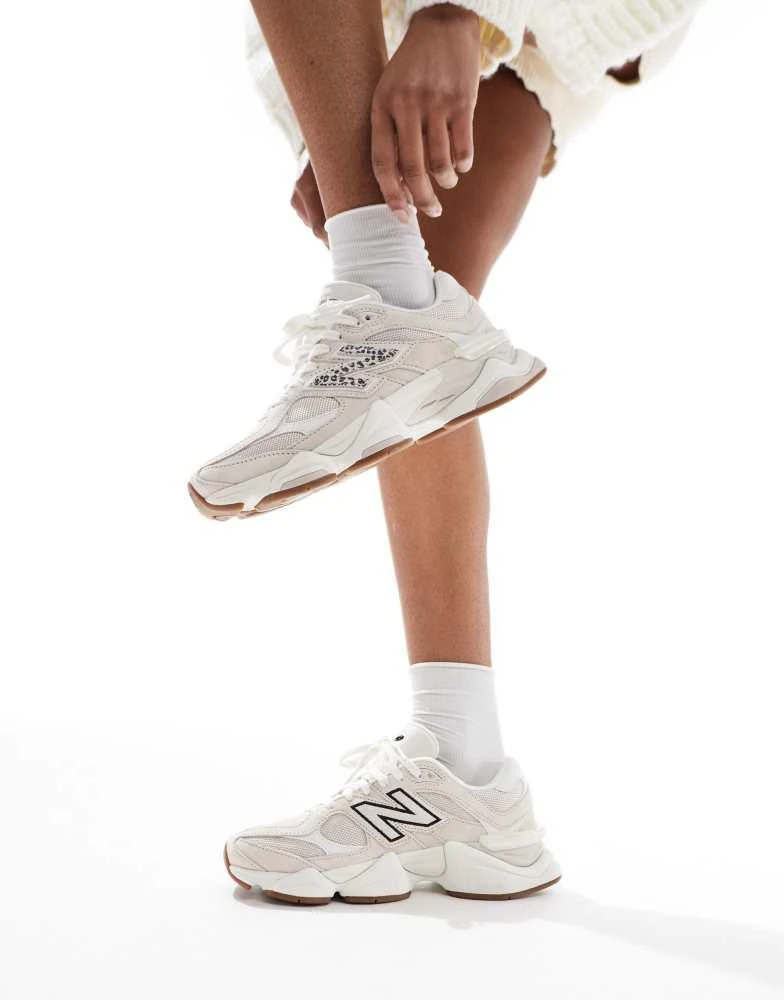 New Balance New Balance 9060 trainers in beige with leopard print detail - exclusive to ASOS 3