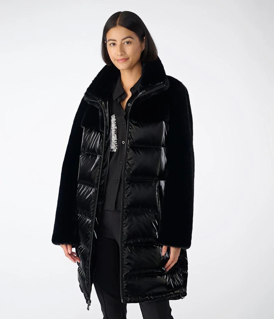 Karl Lagerfeld Paris LONG GLOSSY FAUX FUR PUFFER 1