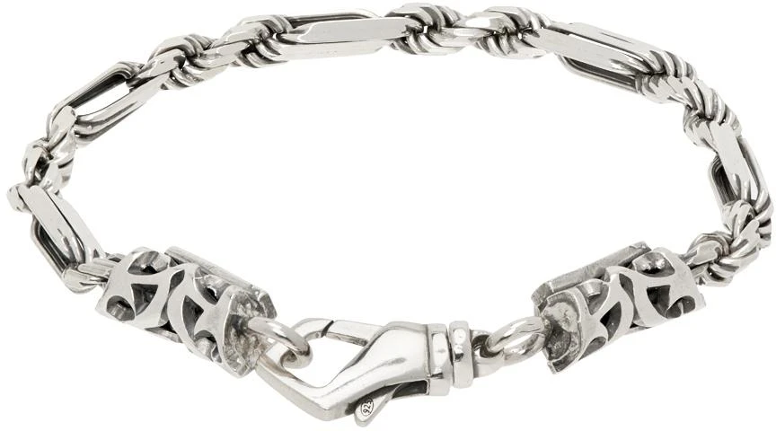 Emanuele Bicocchi Silver Figaro Rope Chain Bracelet 2