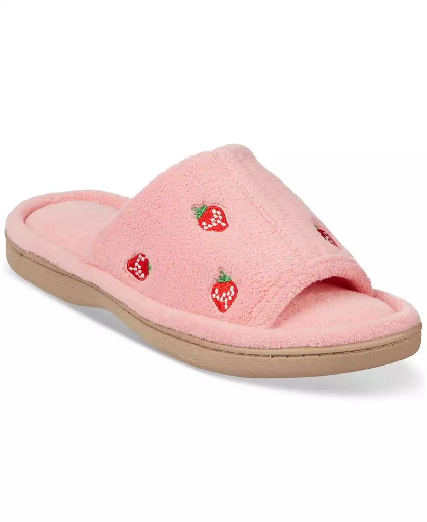 Isotoner Signature Women
s Embroidered Fruit Slide Slippers 1