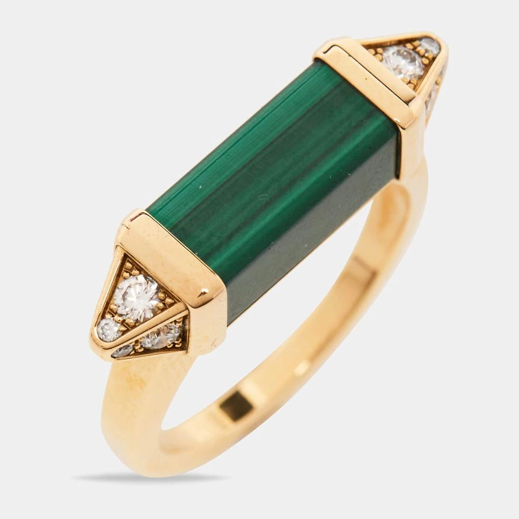Cartier Cartier Les Berlingots de Cartier Malachite Diamonds 18k Yellow Gold Ring Size 58 4