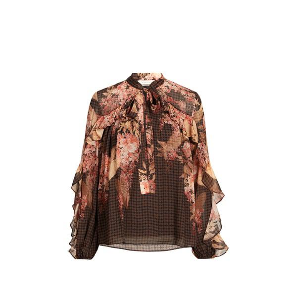 Zimmermann Acacia striped neck-tie blouse - Shirts - Free