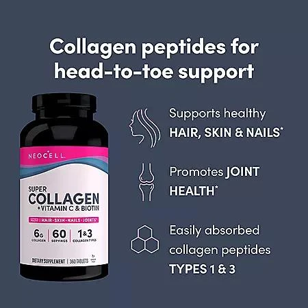 NeoCell NeoCell Super Collagen + Vitamin C & Biotin Tablets 360 ct. 3