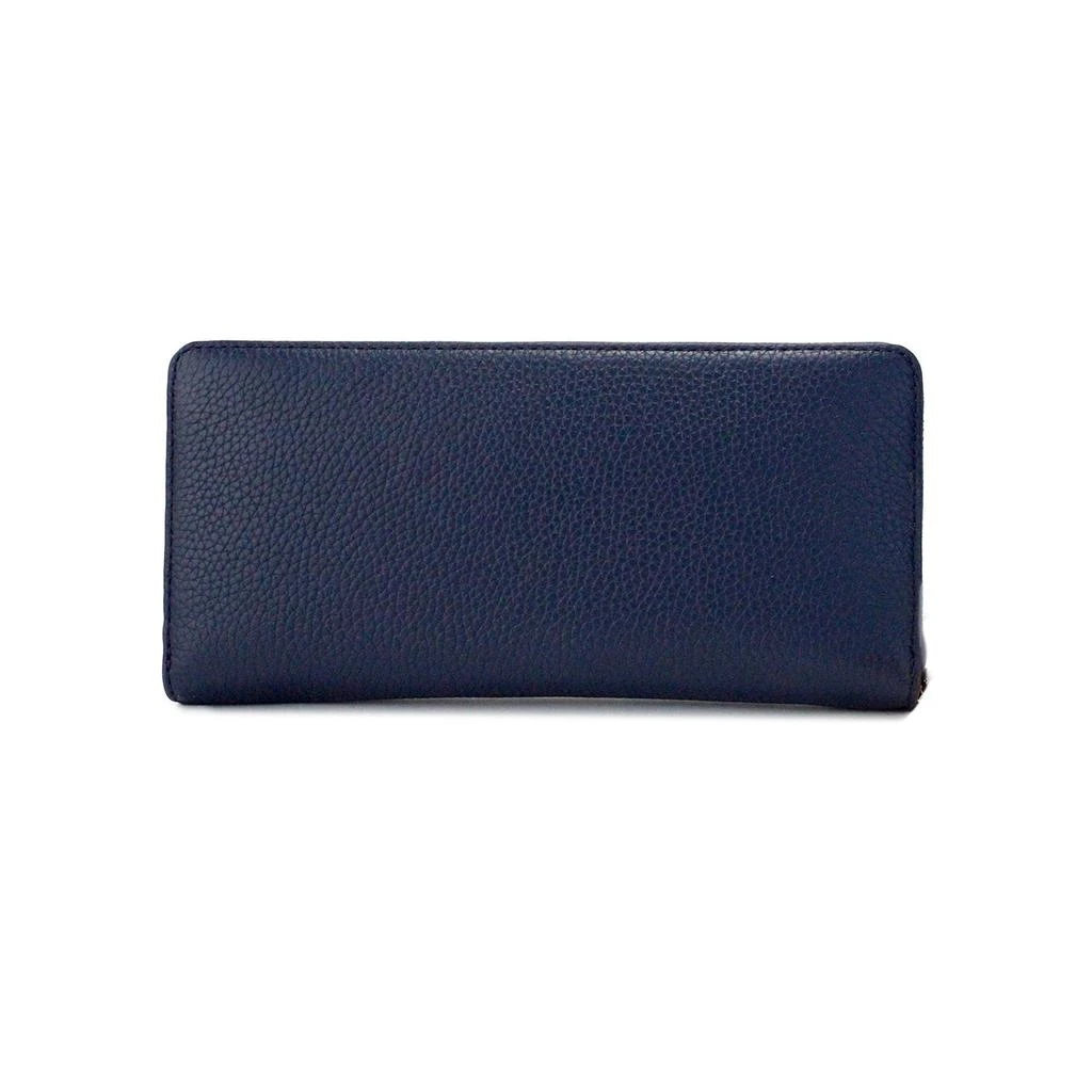Michael Kors Jet Set Travel Large Navy Pebbled Leather Continental Wrist Wallet 2