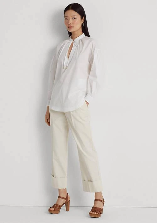 Ralph Lauren Ralph Lauren Cotton Blend Tie Neck Blouse 4