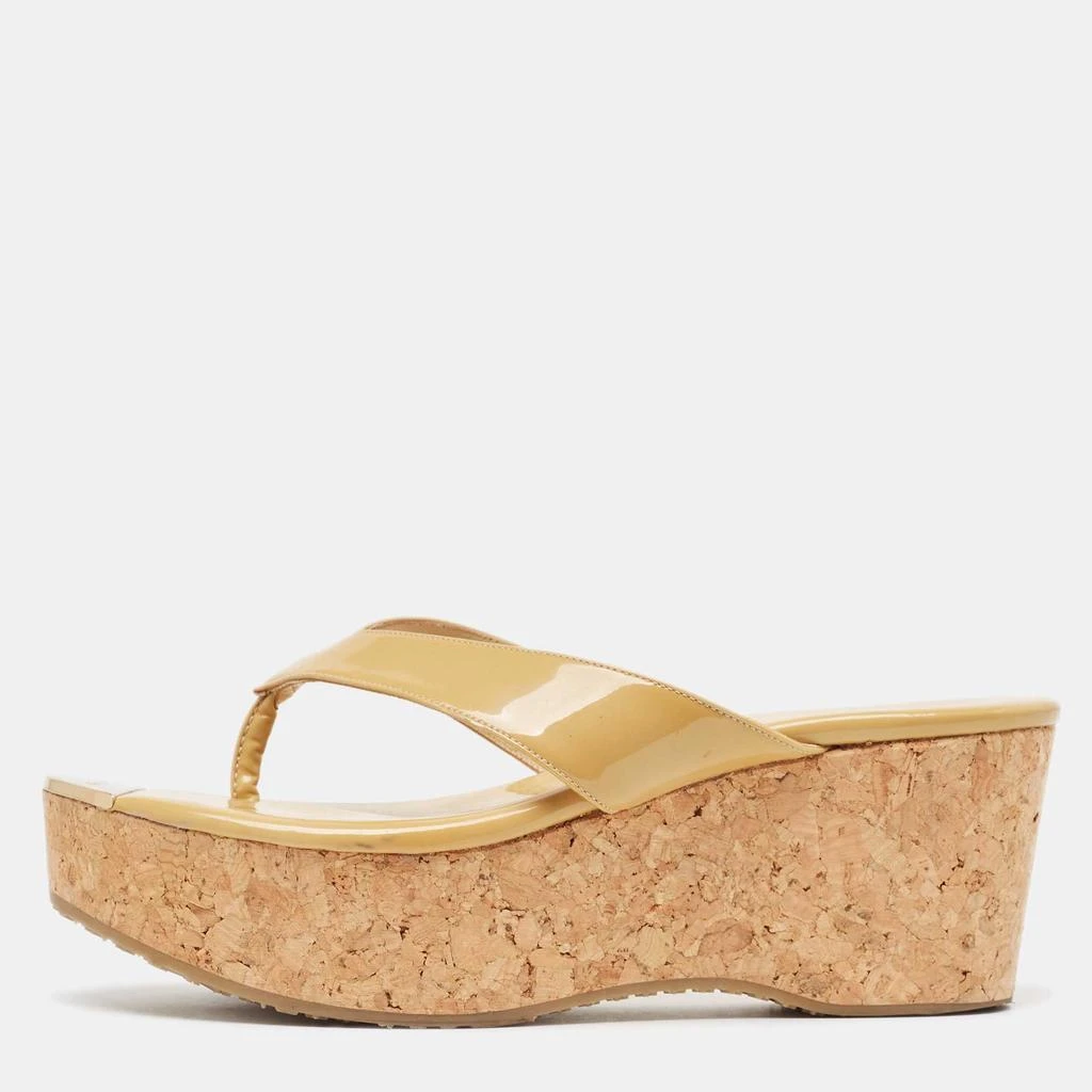 Jimmy Choo Jimmy Choo Beige Patent Prima Sandals Size 39 1