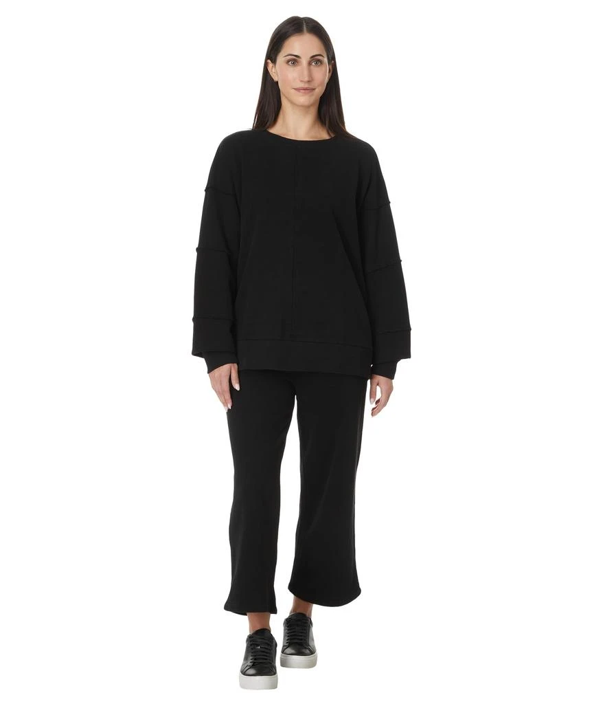 Mod-o-doc Long Sleeve Seamed Boxy Sweatshirt Black 4