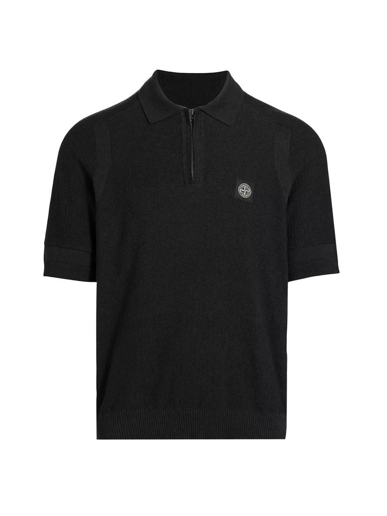 Stone Island Maglia Quarter-Zip Polo BLACK Medium - Polo