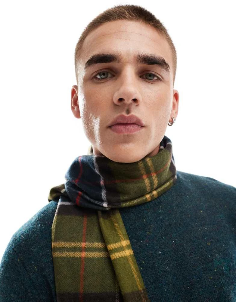 Barbour Barbour Schal Yaxley tartan wool mix scarf in green 3