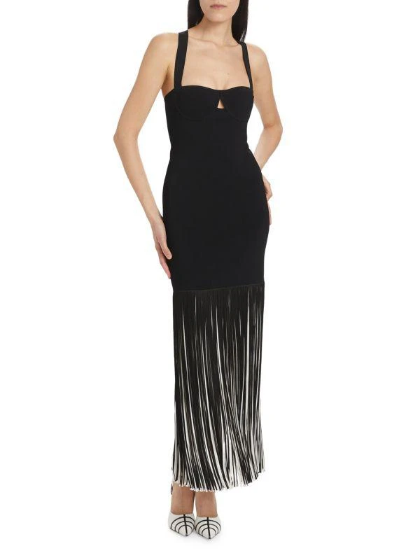 Galvan Mia Fringe Maxi Dress 1