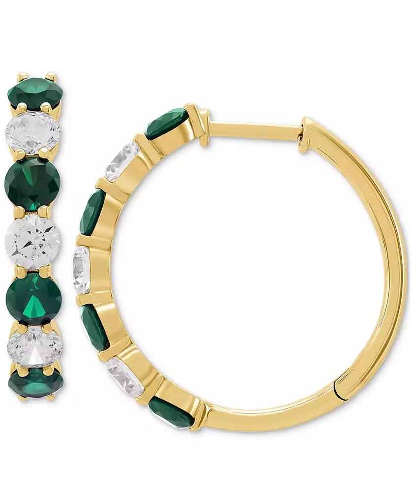 Grown With Love Lab Grown Emerald (1-7/8 ct. t.w.) 
Lab Grown Diamond (1-1/2 ct. t.w.) Small Hoop Earrings in 14k Gold, 0.82" (Also in Lab Grown Ruby 
Lab Grown Sapphire) 3