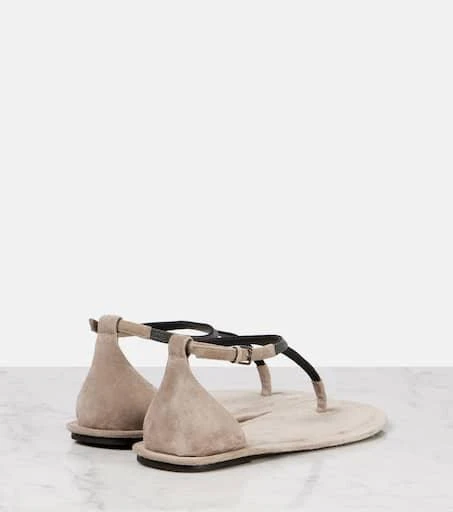 Brunello Cucinelli Monili suede thong sandals 2