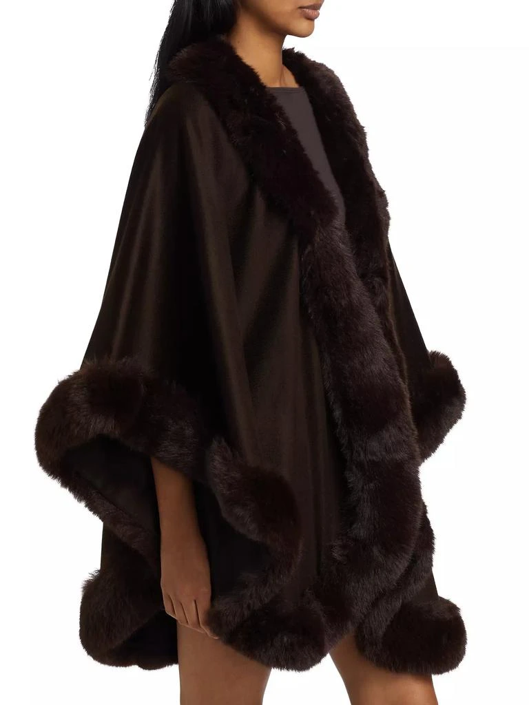 Sofia Cashmere Faux Fur & Cashmere U-Cape 4