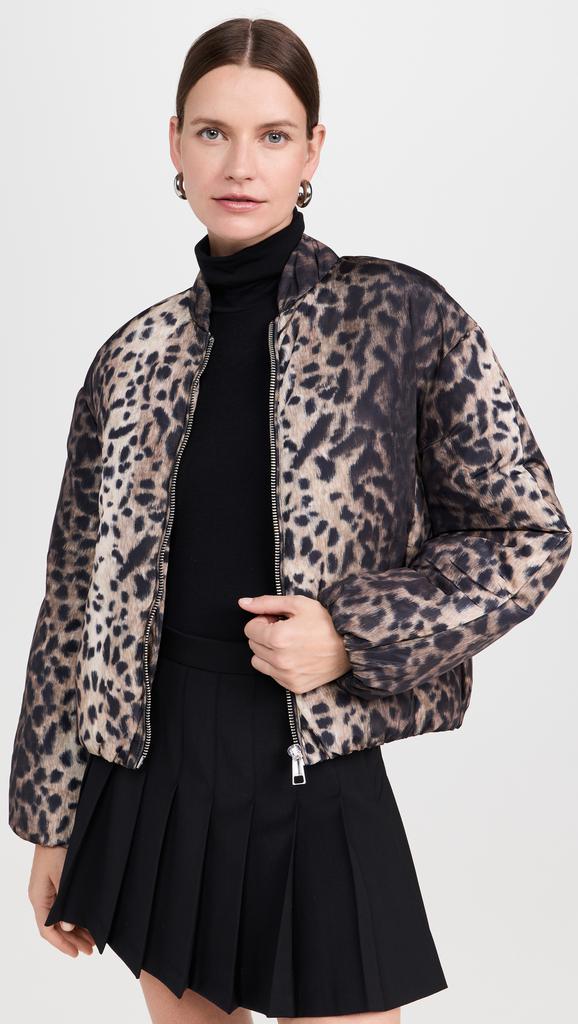 Apparis Leni Leopard Padded Bomber Jacket