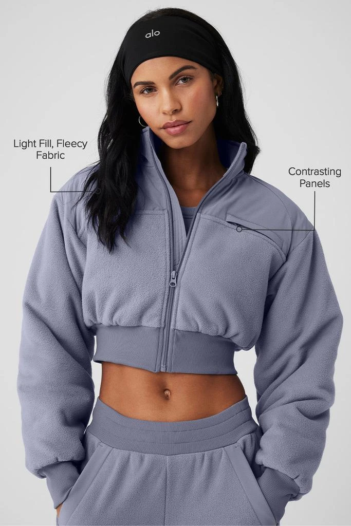 Alo Polar Fleece Cropped Wintry Mix Jacket - Fog 2