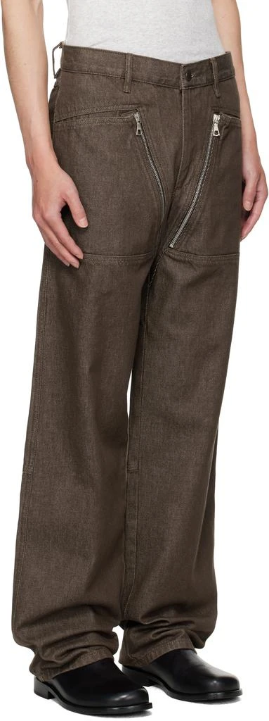 Dries Van Noten Brown Paneled Jeans 2