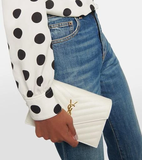 Yves Saint Laurent Cassandre matelassé envelope leather wallet on chain 2