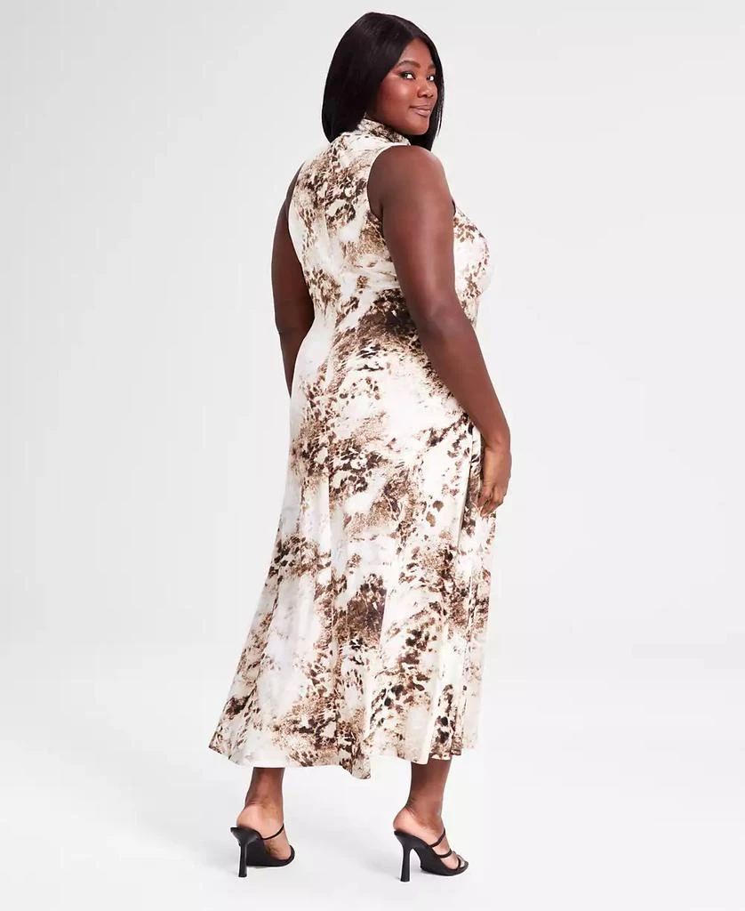 Bar III Trendy Plus Size Printed Mock Neck Sleeveless Dress, Exclusively at Macy's 5