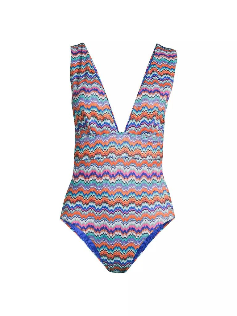 Milly Ana Barcelona Chevron One-Piece Swimsuit 1