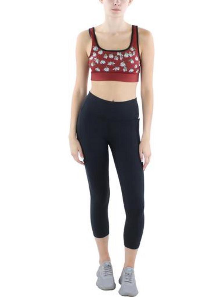 Cor Womens Floral Scoop Neck Sports Bra