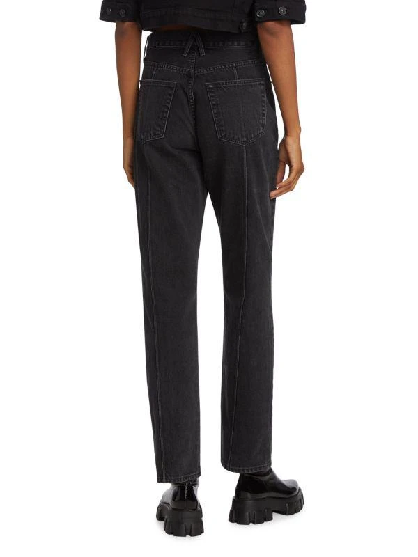 SLVRLAKE London Straight-Leg Pintuck Jeans 2