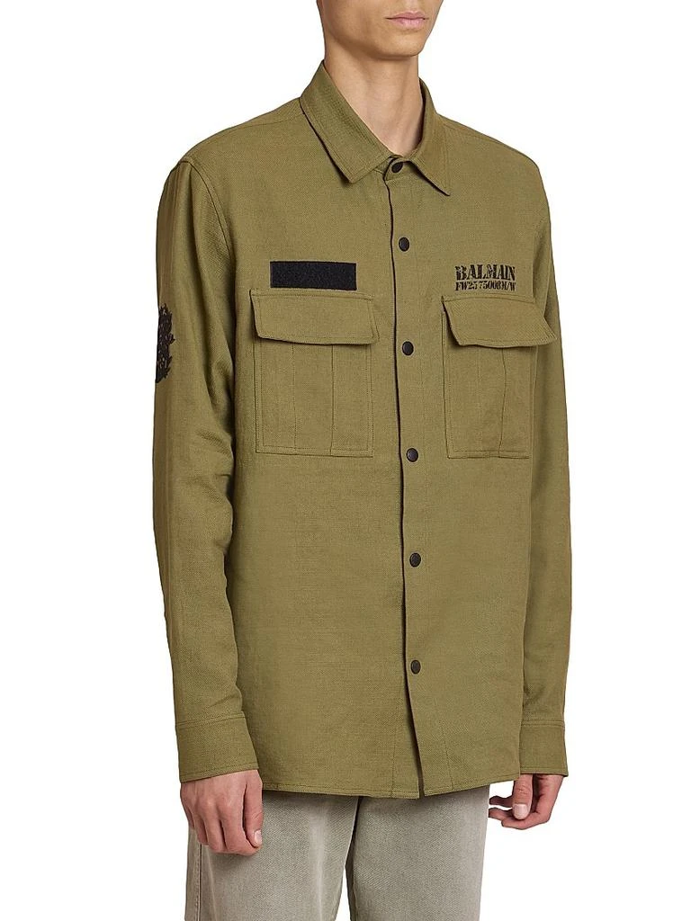 Balmain Logo Canvas Overshirt 4