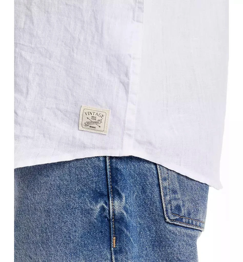 Weatherproof Vintage Men's Regular-Fit Solid Button-Down 100% Linen Shirt 6