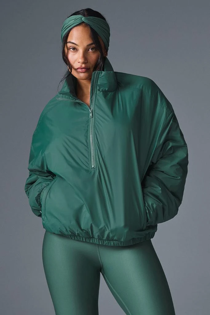 Alo Latitude Light Weight 1/2 Zip Pullover Jacket - Winter Ivy 1