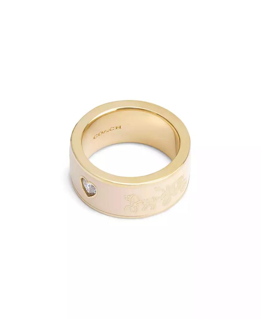 Coach Faux Stone Signature Horse Carriage Band Ring