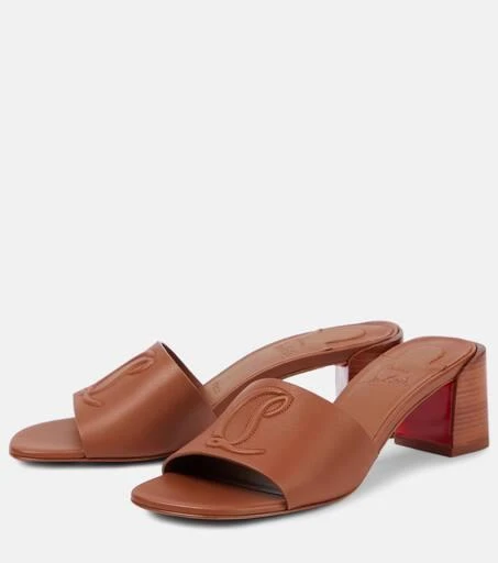 Christian Louboutin So CL 55 embossed leather mules 5