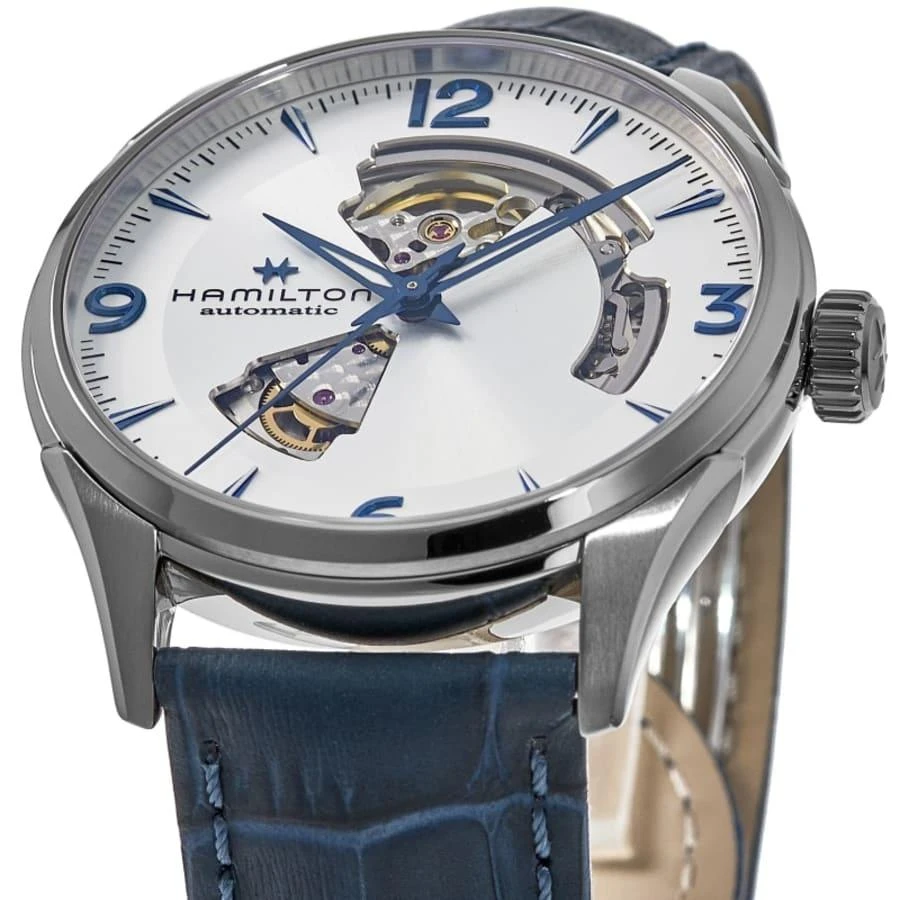 Hamilton Jazzmaster Open Heart Silver Dial Leather Strap Men's Watch H32705651 2