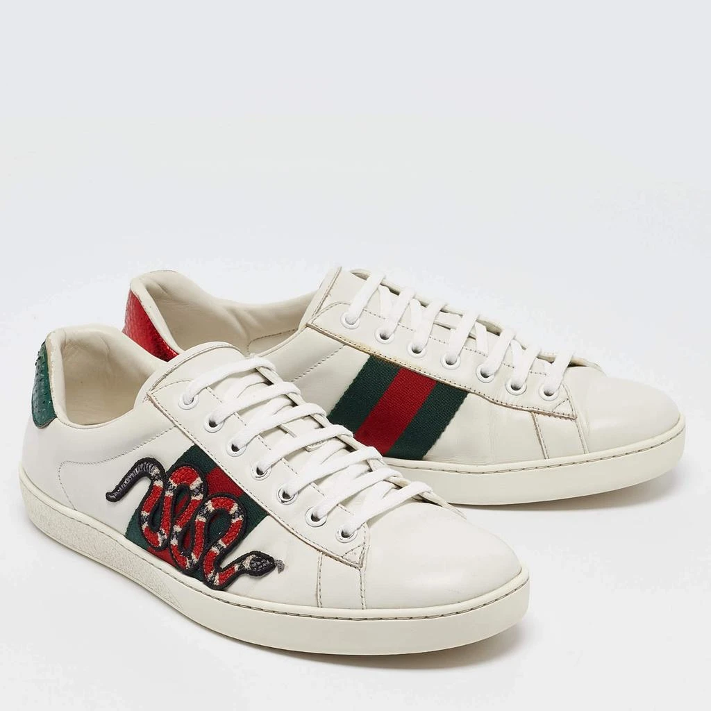 Gucci Gucci White Leather Web Ace Sneakers Size 42.5 4