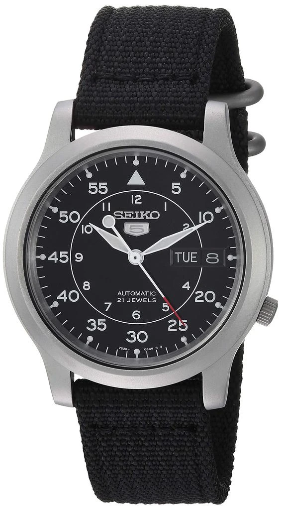 SEIKO SEIKO Men's SNK809 5 Automatic Stainless Steel Watch with Black Canvas Strap 1