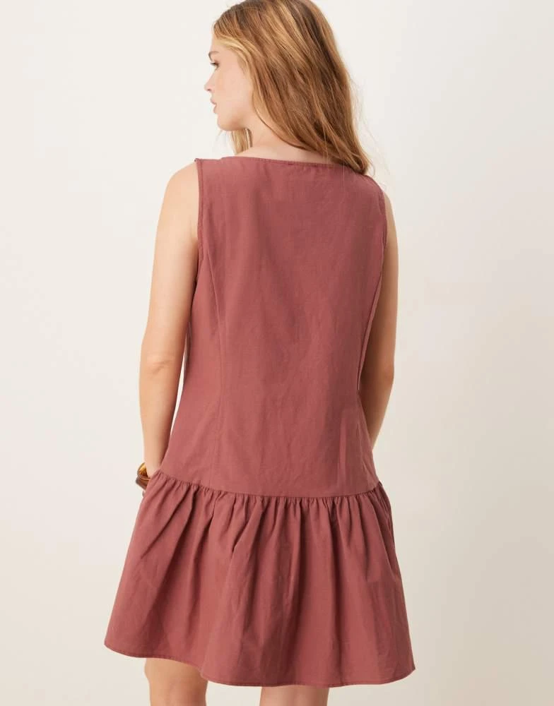 Shop ASOS DESIGN button down dropped waist mini dress with straight neck in  washed burgundy on Sale at BeyondStyle  Get 50% Off ASOS DESIGN button  down dropped waist mini dress with