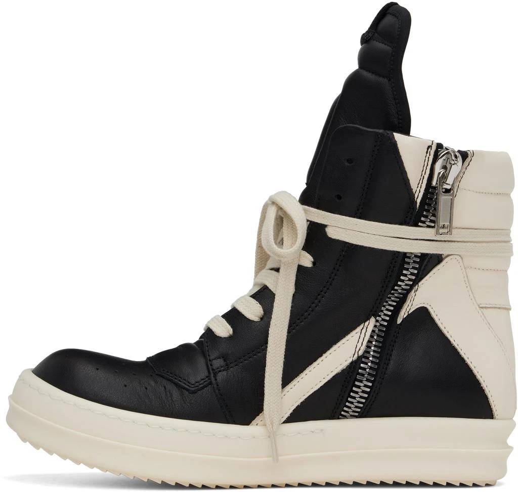 Rick Owens Black & Off-White Hollywood Geobasket Sneakers 3