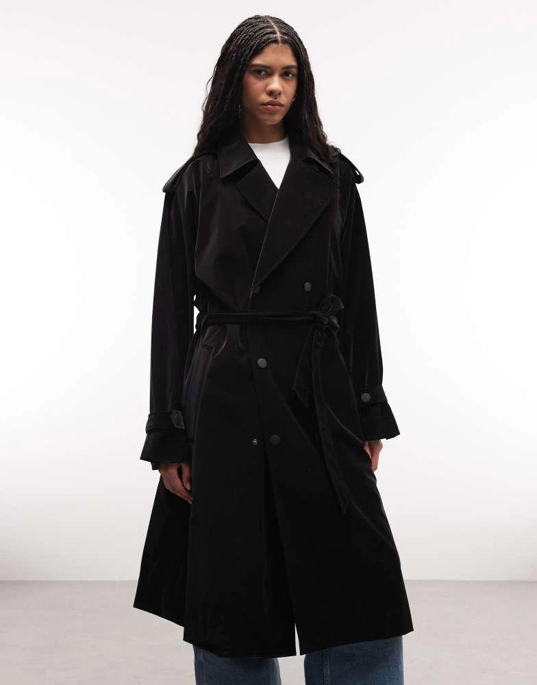 RAINS Rains 12620 waterproof belted double breasted trench coat in black crocodile 2