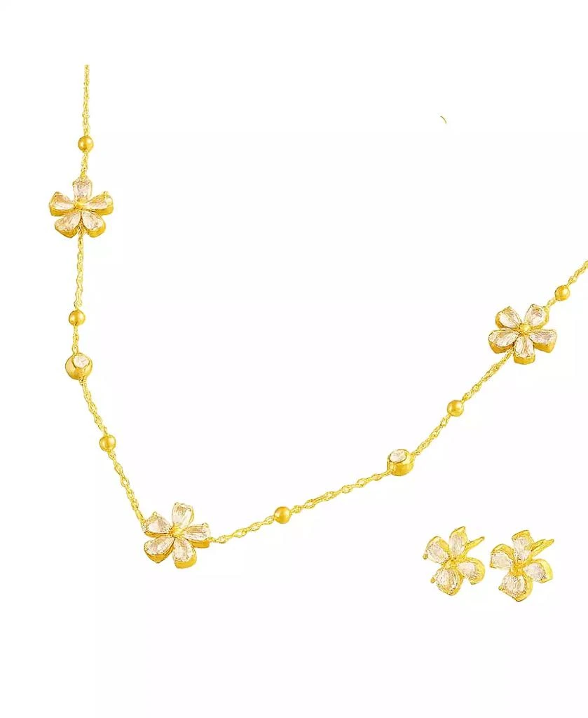 Dloria Marisol Crystal Blossom Necklace 
Earring Set