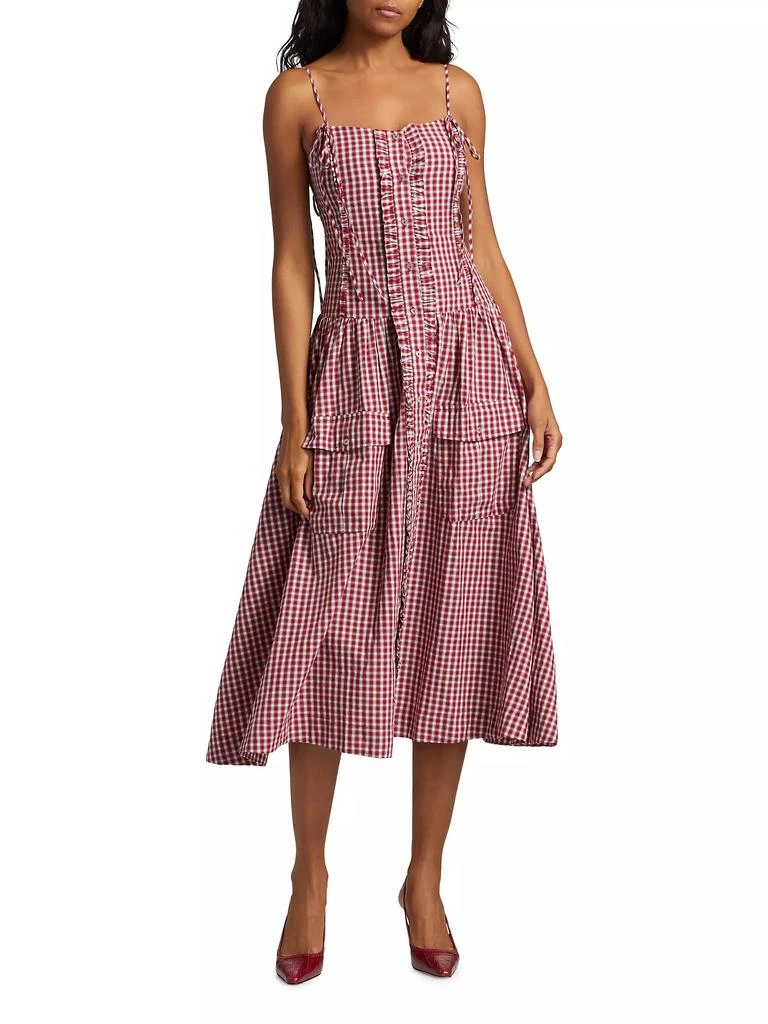 Damson Madder Faith Gingham Frill Midi-Dress - Dresses & Skirts -  BeyondStyle