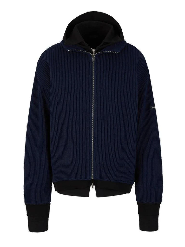 Balenciaga Balenciaga Layered Zip-Up Knitted Hoodie 1