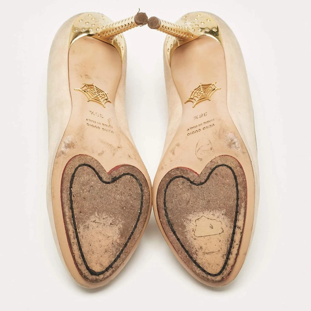 Charlotte Olympia Charlotte Olympia Beige Suede Birthday Zodiac Pumps Size 36.5 6