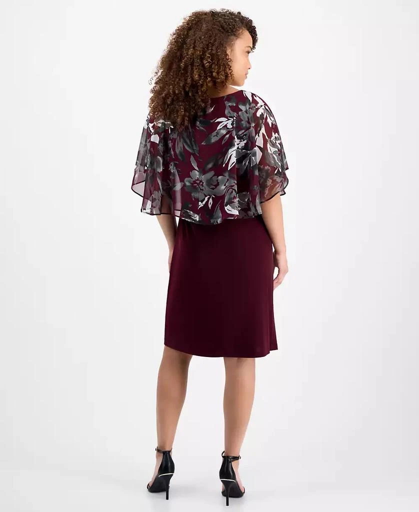 Connected Petite Floral Cape-Overlay Sheath Dress 5