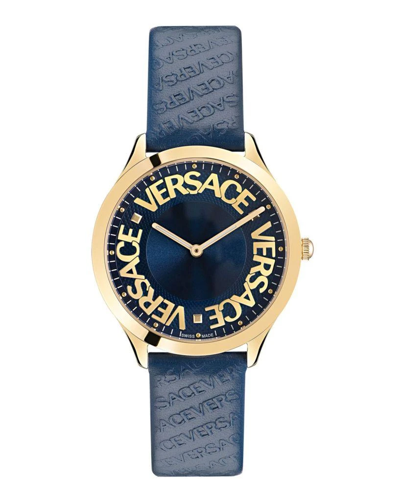 Versace Versace Logo Halo Leather Watch 5