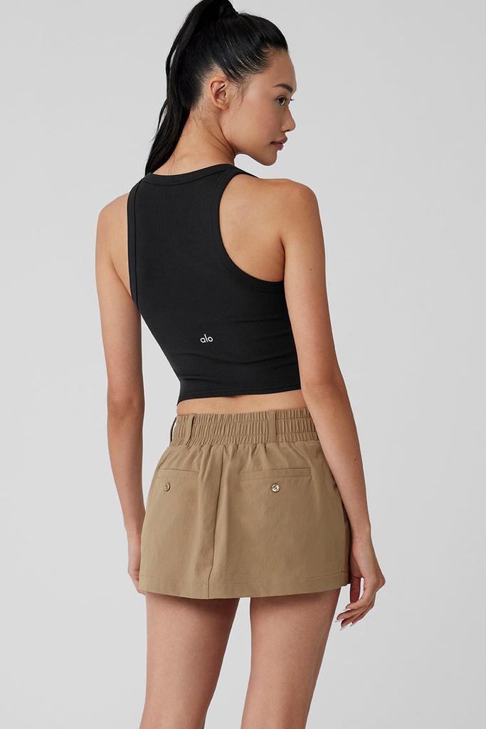 Alo Goddess Ribbed Go-To Tank - Black