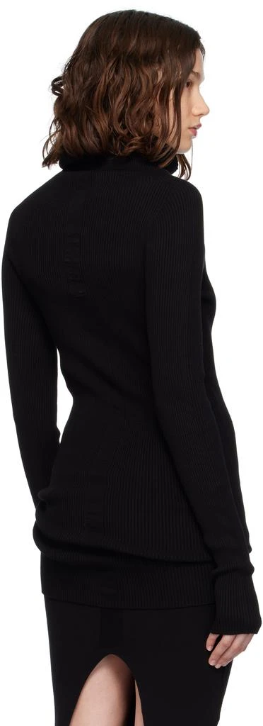 Rick Owens Black Concordians Ribbed Knit Tube Turtleneck 3